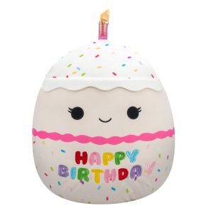 Squishmallows 14" Lyla Vanilla Birthday Cake With Rainbow Sprinkles | Jazwares