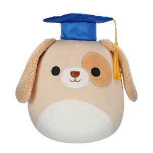 Squishmallows 8" Harris the Brown Spotted Dog in Graduation Cap | Jazwares
