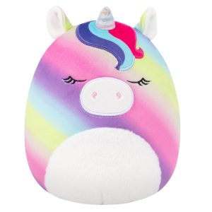 Squishmallows 8" Clarissa the Rainbow Unicorn with Fuzzy Belly | Jazwares