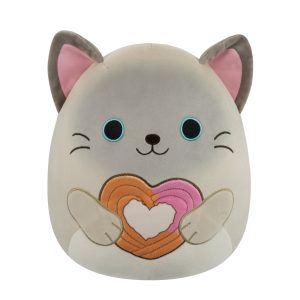 Squishmallows 12" Felton the Siamese Cat Holding Heart Churro | Jazwares